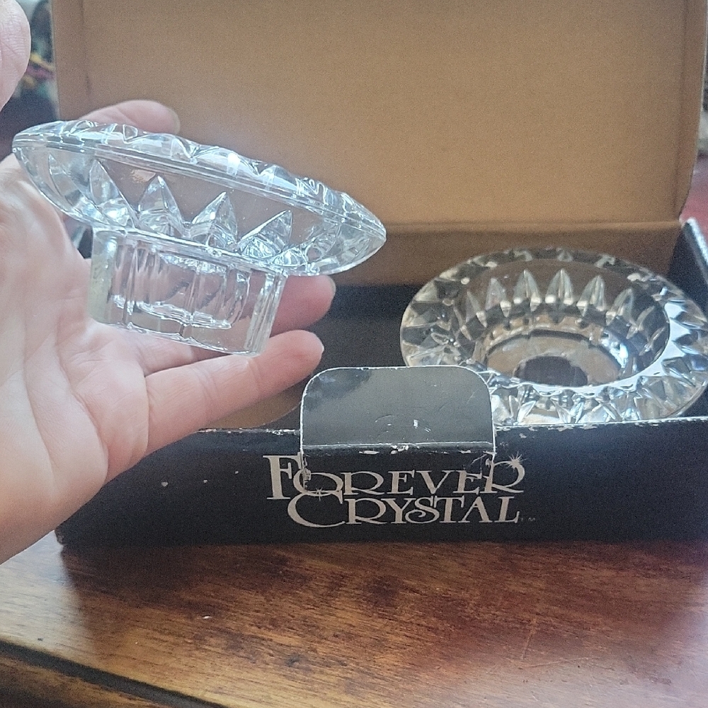 New in the Box~Forever Crystal Candle Holders